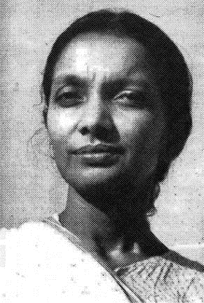 Archival photograph of Kalpana Datta in later life, looking directly at the camera.